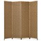 4 Panel Folding Privacy Partition Room Divider with Rustproof Hinge-Yellow